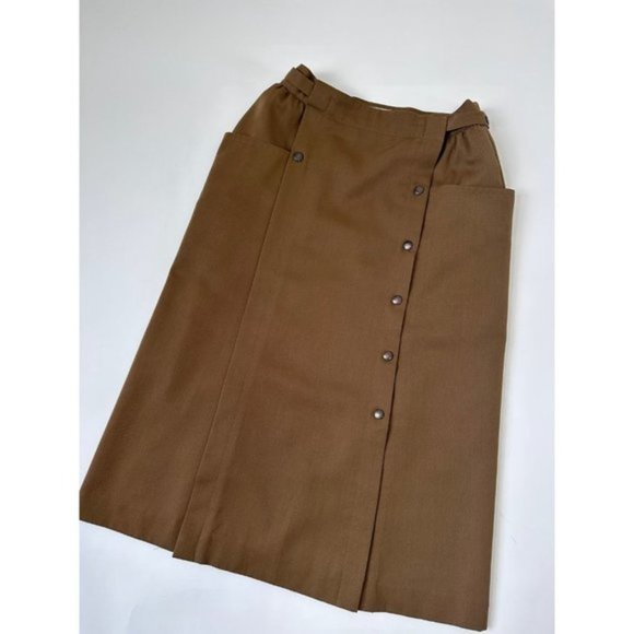 [SOLD] VINTAGE Camel Utility Skirt with Cargo Pockets and Snap Buttons size Sma… - Picture 5 of 8